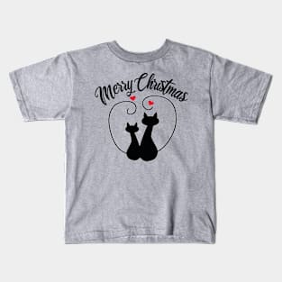 Lovely cat couple christmas Kids T-Shirt